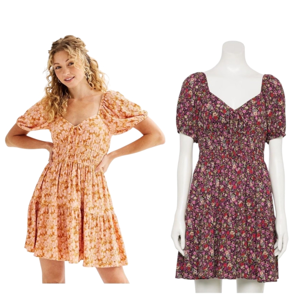 Rewind Women's  Floral Peasant Milkmaid Cottagecore Dress Size XL